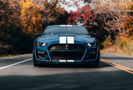 Mustang Auto - Photo of Blue Mustang on Road