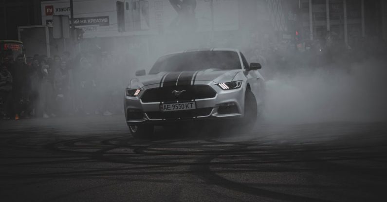 Mustang Auto - Monochrome Shot of a Ford Mustang